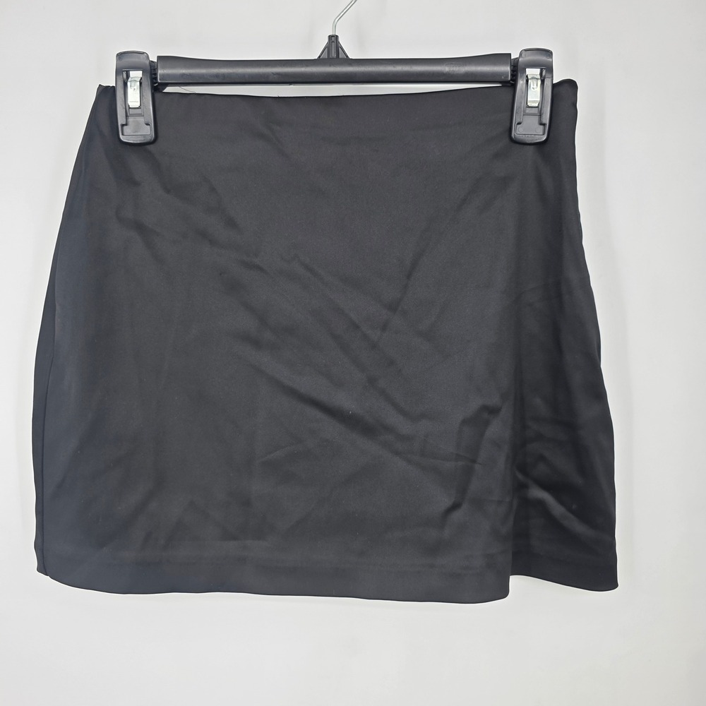 Abercrombie & Fitch Women's Black Satin Side Zip Mini Skort Size XS